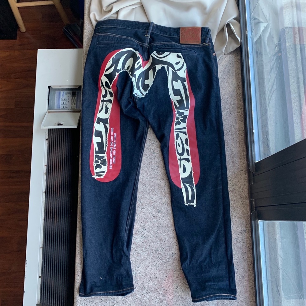 Evisu men’s denim jeans with print
